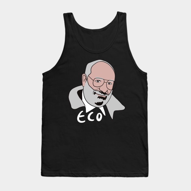 Umberto Eco Minimal Portrait - Philosophy Tank Top by isstgeschichte